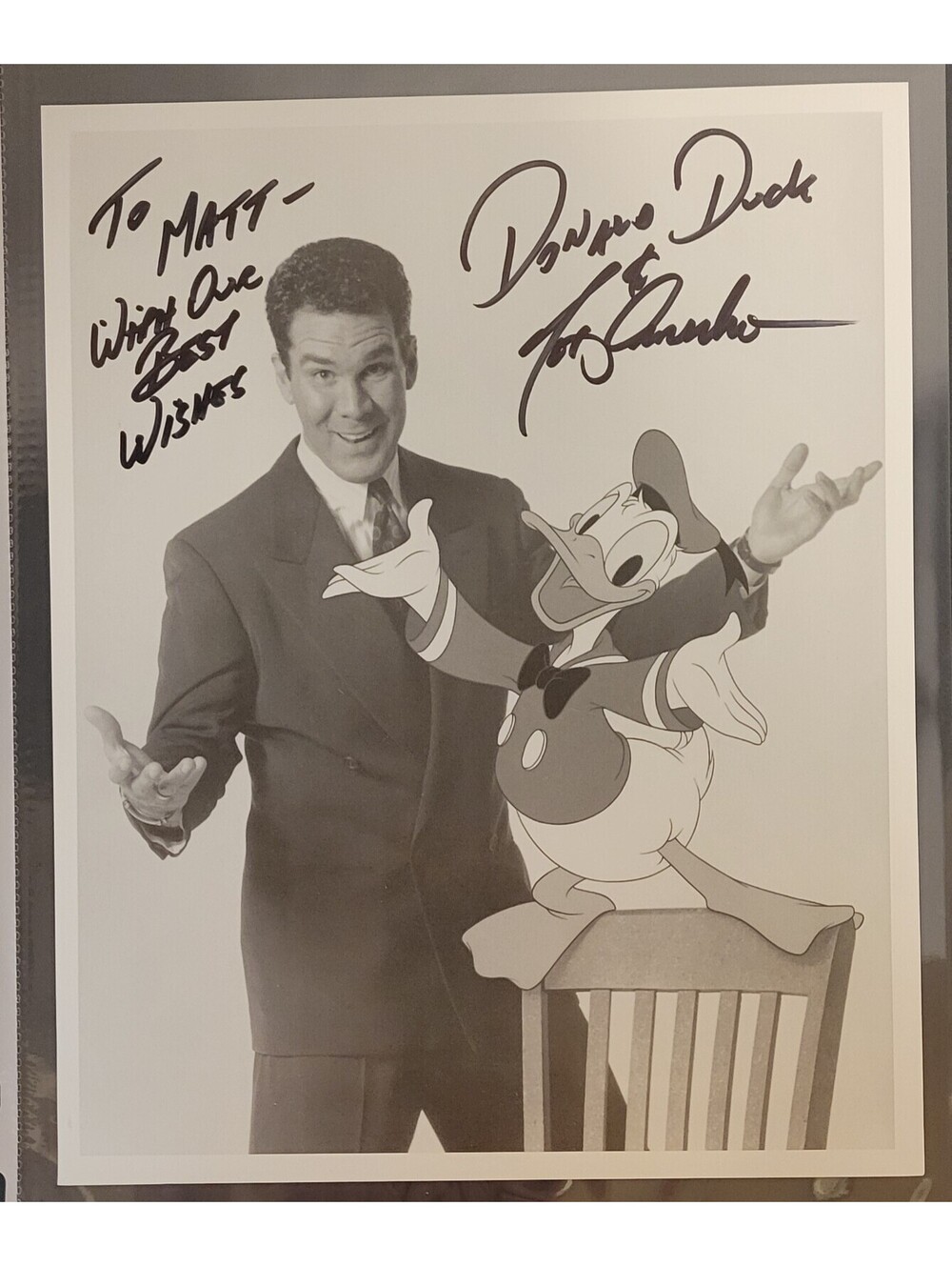 Tony Anselmo Autographed Signed 8"x10" Photo Voice of Donald Duck Disney